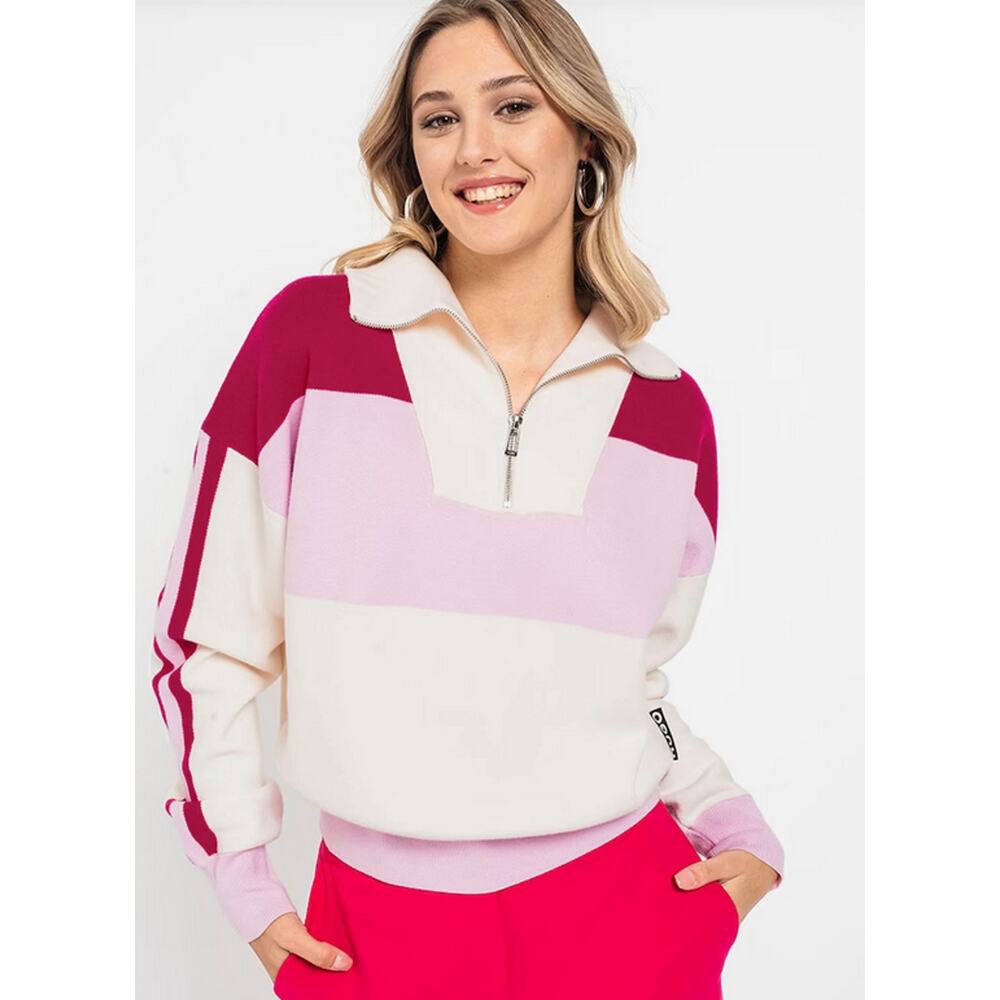 HUGO Long Sleeve Colorblock Zip Closure Sweatshirt Multi Size XL